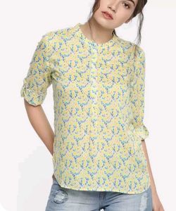 Yellow Floral Print Top