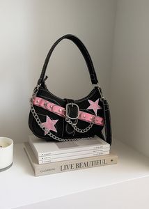 Stargirl Office Siren Y2K Black pink Chain Handbag
