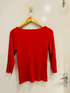 Red &amp; Black Lace Trim Top