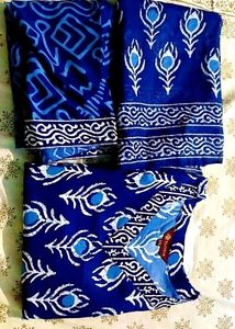 Navy Blue Kurti Pant Dupatta Set