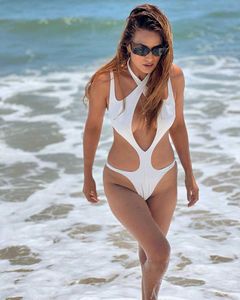 Thierry Mugler Women's White Bodysuit-one-piece