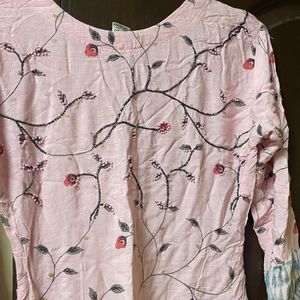 Pink Floral Kurta