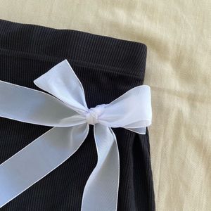 Off Shoulder Top &amp; Bow Skirt Set Feminine Elegance