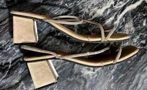 Shimmer Strap Satin Heels
