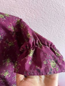 Floral Print Peplum Top