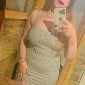 Ruched Dress With String Details