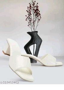 Chic White Block Heel Mules