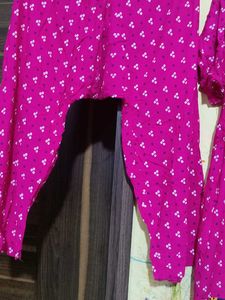 Pink Printed Kurti Set