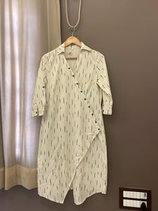 Wrap Dress - Cream & Black Print