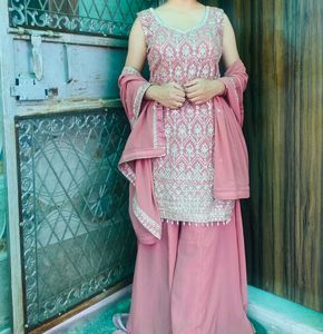 Heavy Embroidery Party Wear Sharara Set