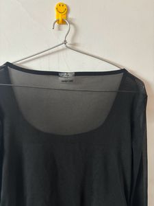black mesh top