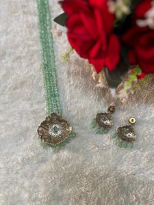 Mint Beaded Necklace Set