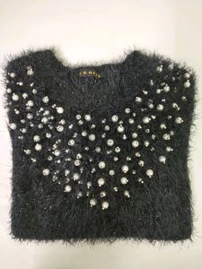 ⚪pearl sweater | black Unused