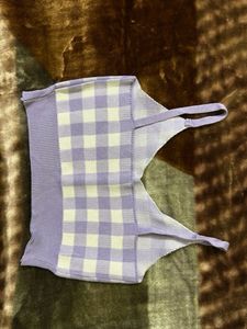Lavender Checker Bralette Top