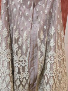 Embroidery Designed onion colour lehenga