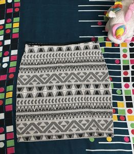 Patterned Mini Skirt