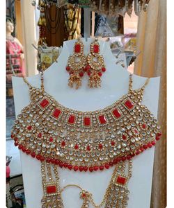 Red Color Kundan Bridal Jewellery