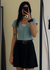 Cute Blue Cropped Cardigan