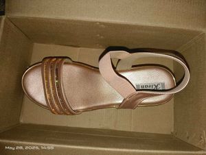 Rose Gold Platform Wedge Sandals