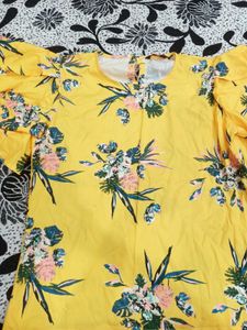 Yellow Floral Print Top