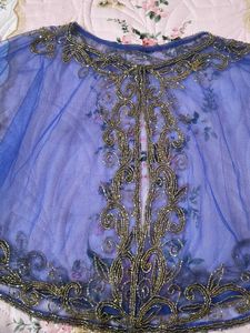 Elegant blue 💙 Embellished poncho