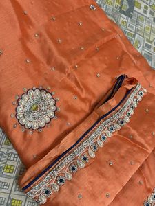 Elegant Peach Saree