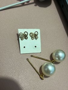 Butterfly Pearl Drop Earring