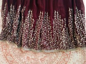 Wedding Wear Marron Lehanga Choli