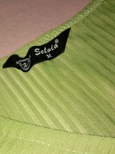 Green Tie-Front crop top