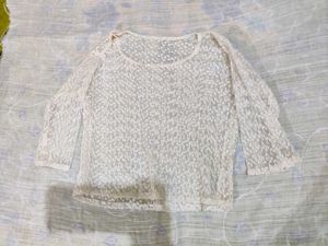 White Lace Top - Sheer & Elegant