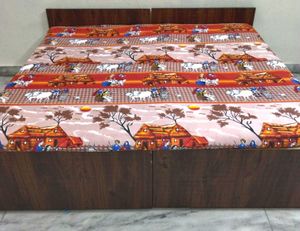 Country Side Print Double Bed Bedsheet