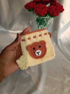 Crochet Bear Pouch 🐻