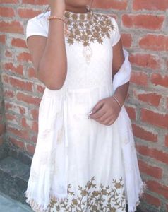 Elegant White Embroidered Dress
