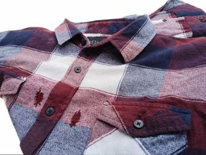 Maroon & Navy Plaid Flannel Shirt