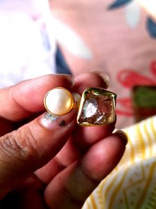 Combo Goodluck Real pearl finger ring and citrine