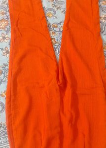 Rust Embroidered Kurta Set
