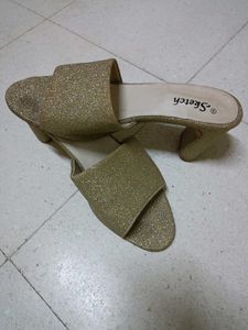 Golden Heeled Mules Used Twice only