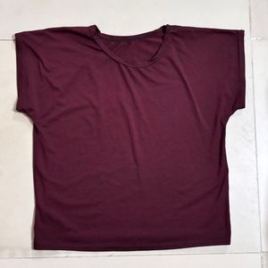 Maroon Dolman Sleeve Top