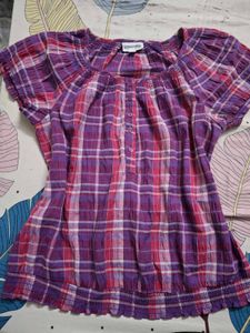Square Neck Check Top