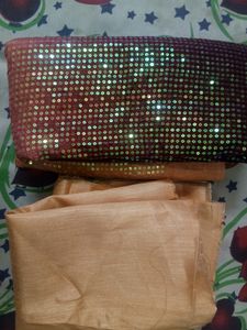 Full Squins Work Double Shade Saree with Blouse Pi