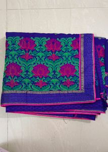 Georgette Saree With Thread work And Patch Border.