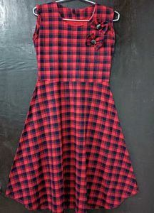 Red & Black Checkered Dress