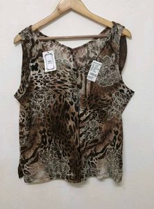 Trendy New Sheer Animal Print Tank