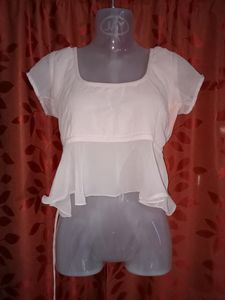 Ira Soleil Baby Pink Crop Top