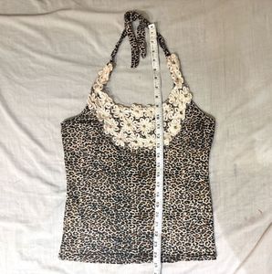 Beautiful Leopard Floral Halter Top