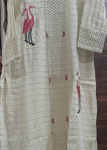 Designer Off White Kurti