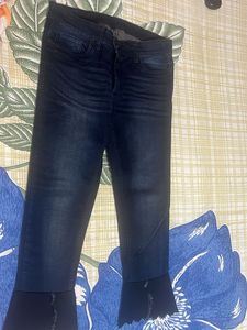 Dark Wash Jeans with Flare Bottom