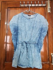 Denim Look Tunic Top