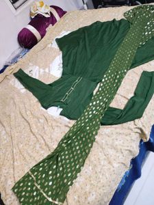 Green Kurta frock anarkali
