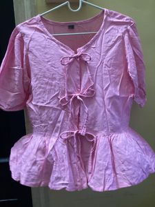 Trendy Bow Peplum Top